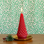 Accent Sculpted Tree Candle - Spicy Apple