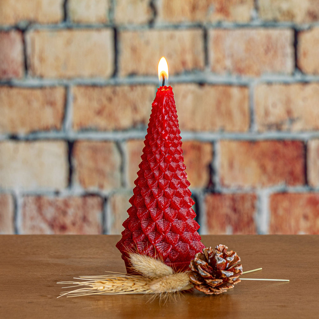 Accent Sculpted Tree Candle - Spicy Apple