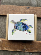 Sea Turtle Coaster (4x4) – Coastal & Table Accents - Che Cose Belle