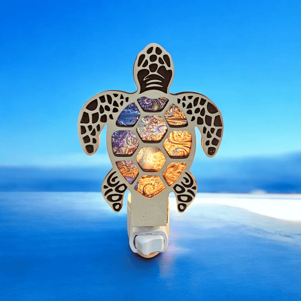 Sea Turtle Night Light - Stained Glass - Inspired Turtle Nightlight – LED Accent Light - Che Cose Belle