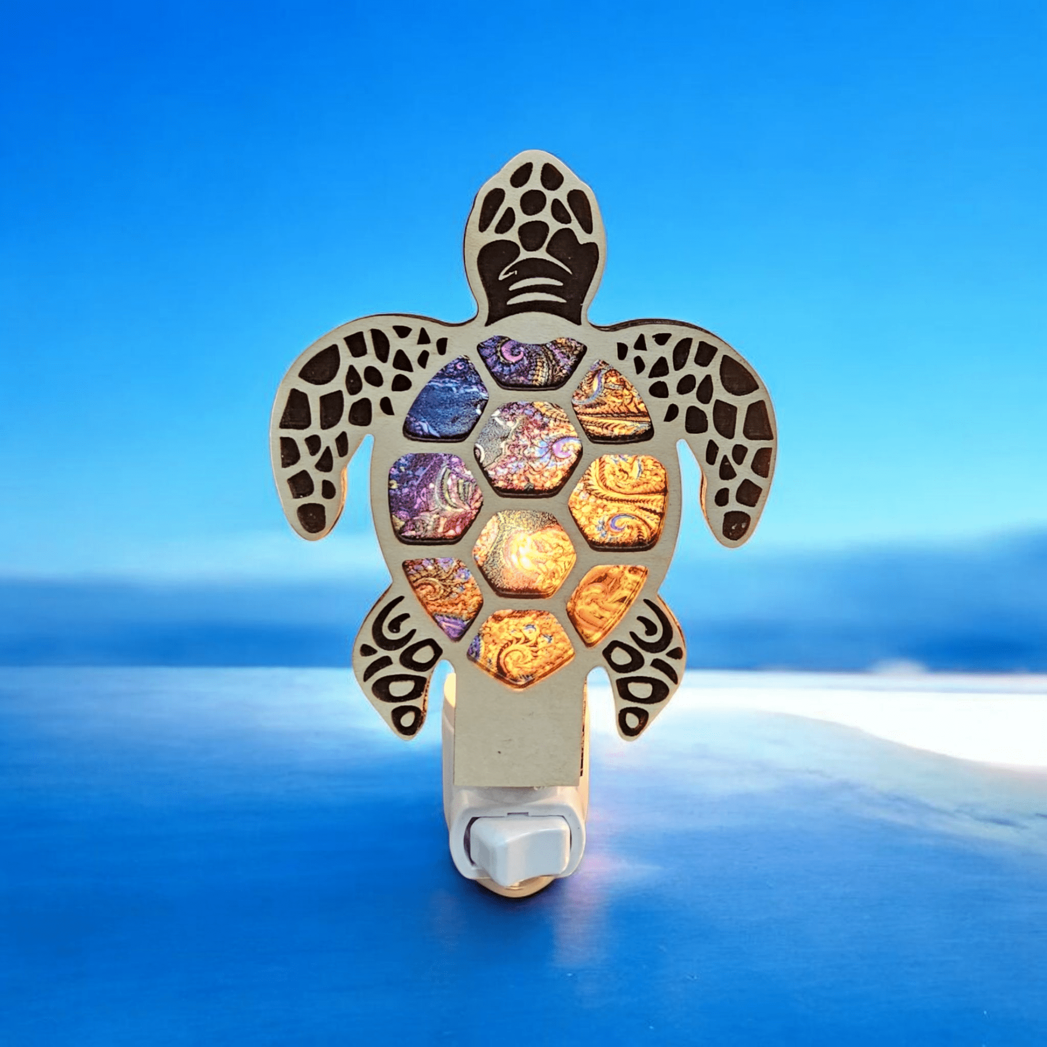 Sea Turtle Night Light - Stained Glass - Inspired Turtle Nightlight – LED Accent Light - Che Cose Belle