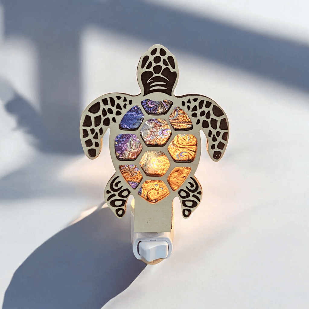 Sea Turtle Night Light - Stained Glass - Inspired Turtle Nightlight – LED Accent Light - Che Cose Belle