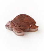 Sea Turtle Puzzle Box - Sustainably Sourced Hand Carved Wood - Che Cose Belle