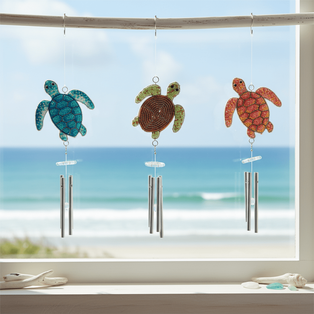 Sea Turtle Wind Chime, Sm (Set of 3) - Che Cose Belle