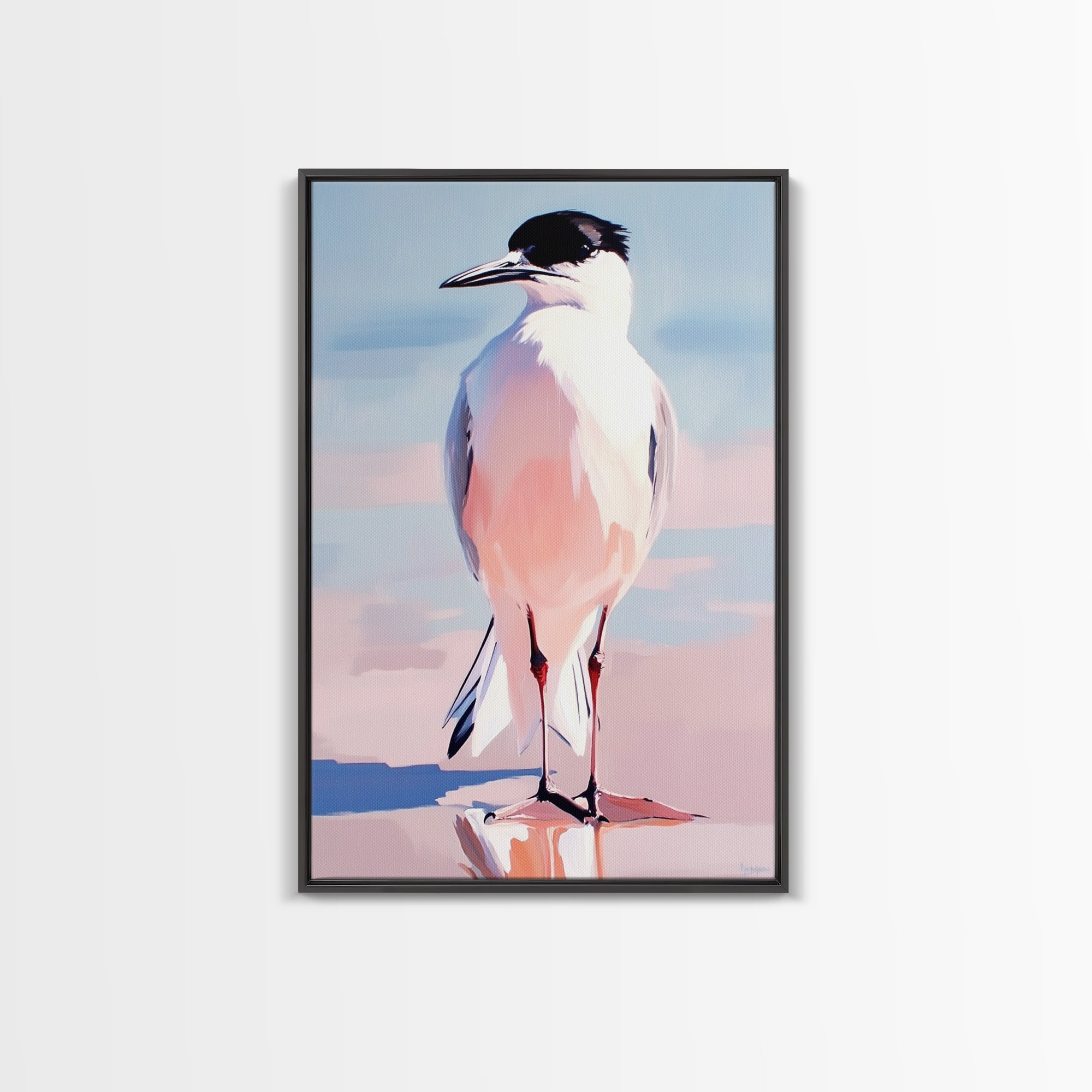 Seabird, Coastal Wildlife Art, Framed Canvas Print, Beach House Wall Decor, Nature Painting, Modern Home Aesthetic, Ocean Inspired - Che Cose Belle