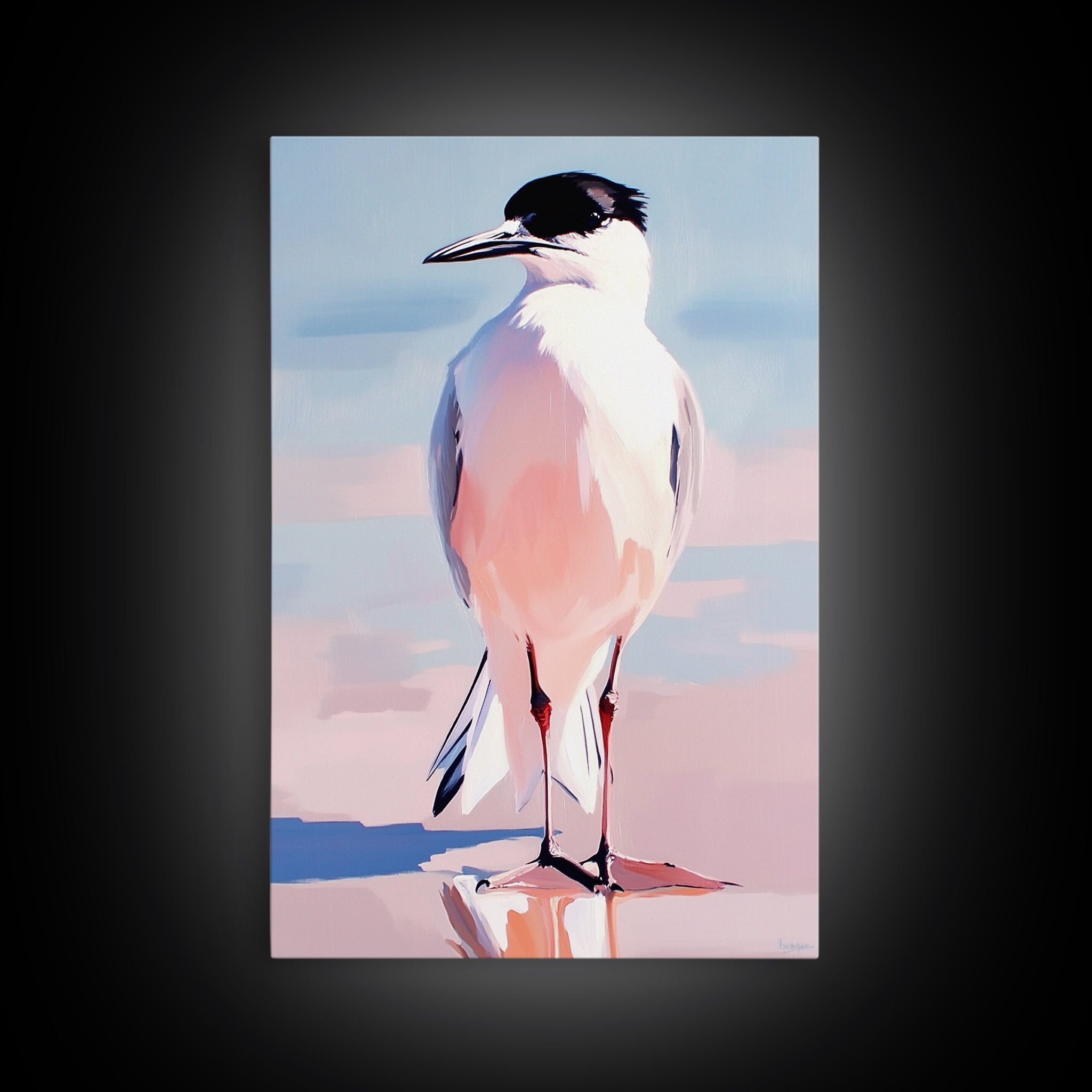 Seabird, Coastal Wildlife Art, Framed Canvas Print, Beach House Wall Decor, Nature Painting, Modern Home Aesthetic, Ocean Inspired - Che Cose Belle