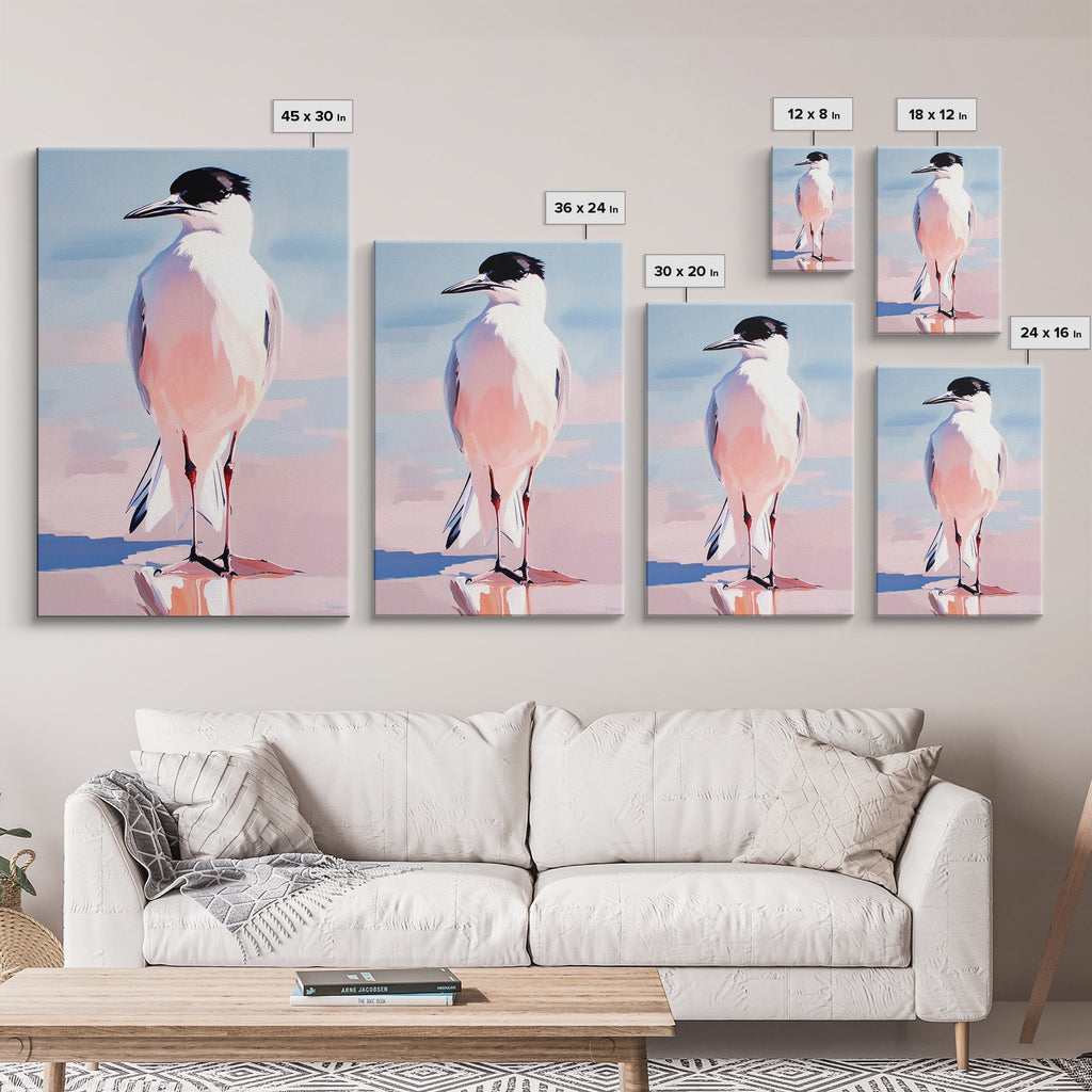 Seabird, Coastal Wildlife Art, Framed Canvas Print, Beach House Wall Decor, Nature Painting, Modern Home Aesthetic, Ocean Inspired - Che Cose Belle
