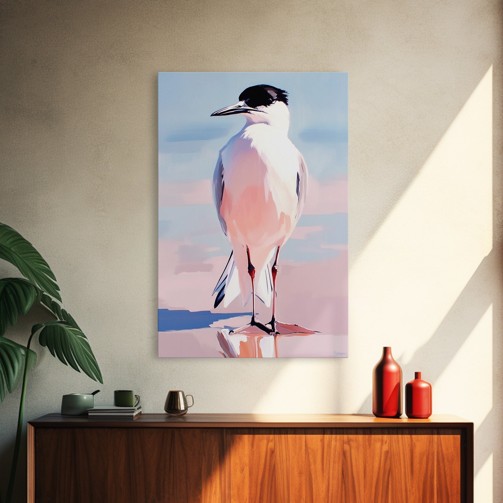 Seabird, Coastal Wildlife Art, Framed Canvas Print, Beach House Wall Decor, Nature Painting, Modern Home Aesthetic, Ocean Inspired - Che Cose Belle