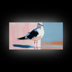 Seagull, Coastal, Nautical, Canvas Print, Beach House Wall Art, Nature Inspired, Minimalist Bird Painting, Oceanfront Home Decor - Che Cose Belle