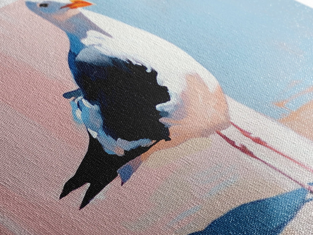 Seagull, Coastal, Nautical, Canvas Print, Beach House Wall Art, Nature Inspired, Minimalist Bird Painting, Oceanfront Home Decor - Che Cose Belle