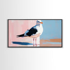 Seagull, Coastal, Nautical, Canvas Print, Beach House Wall Art, Nature Inspired, Minimalist Bird Painting, Oceanfront Home Decor - Che Cose Belle