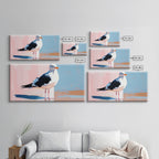Seagull, Coastal, Nautical, Canvas Print, Beach House Wall Art, Nature Inspired, Minimalist Bird Painting, Oceanfront Home Decor - Che Cose Belle