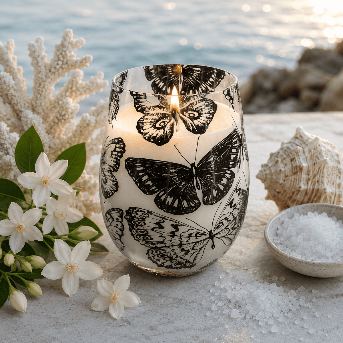 Seaside Butterflies Soy Wax Candle - Che Cose Belle
