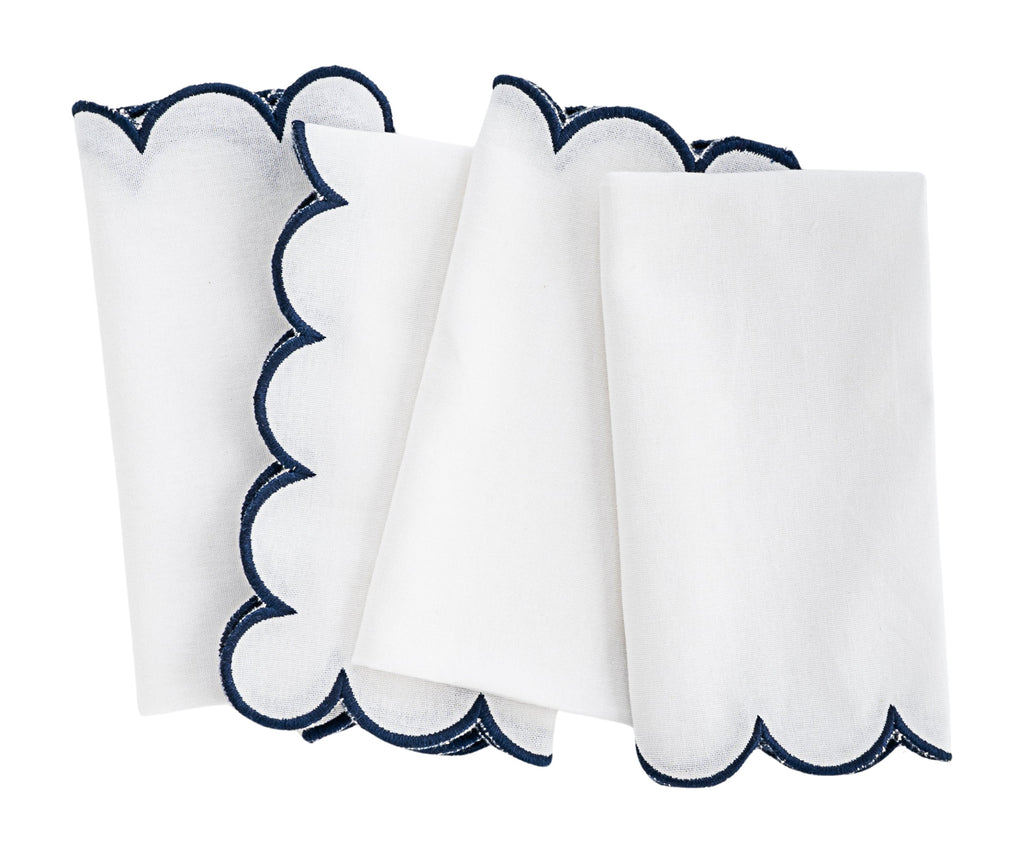Linen Cloth Napkins - Scalloped