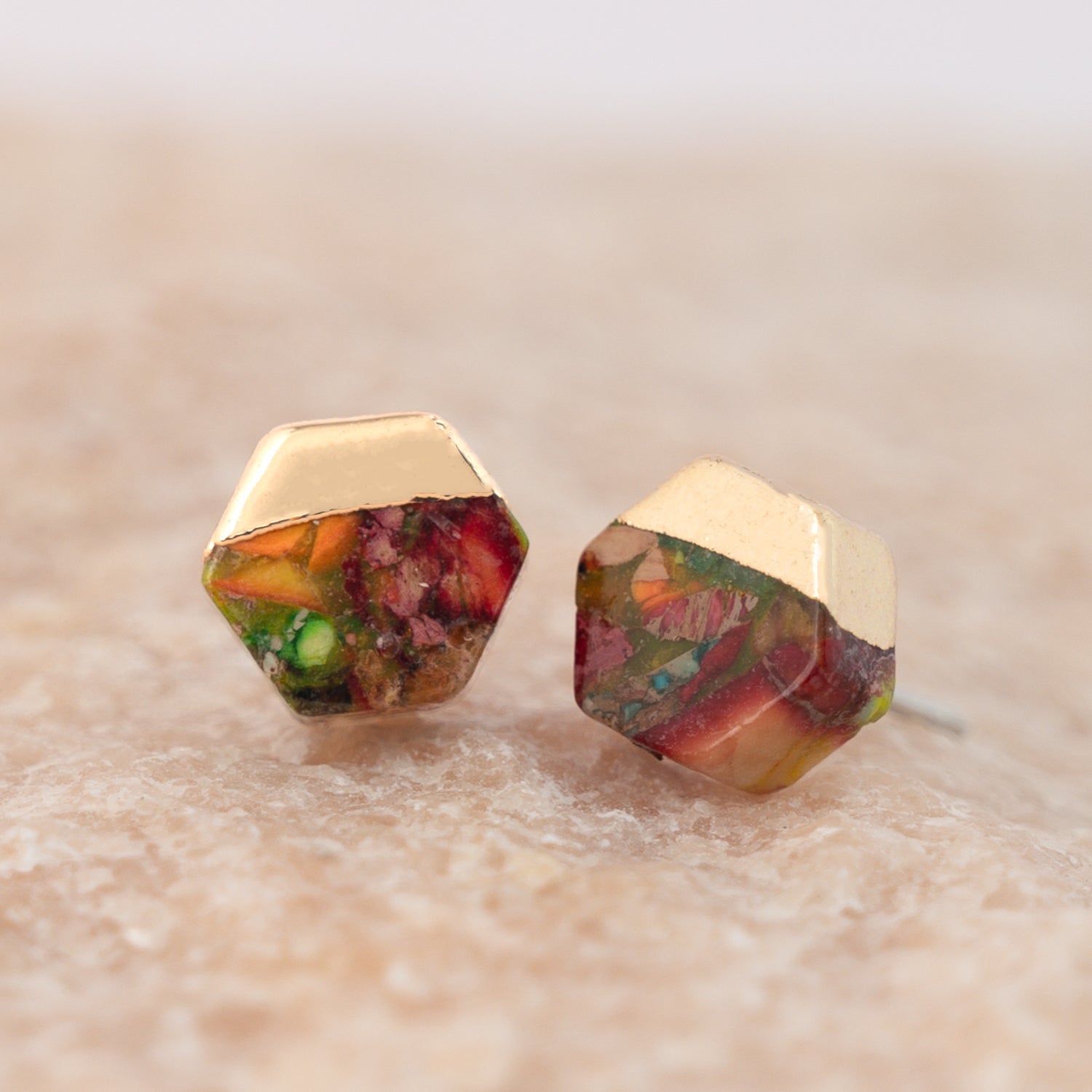 Sedona Stud Earrings in Sunrise Reds - Che Cose Belle