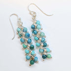 Seen On Jane The Virgin Silver Turquoise Wire Coil Earrings - Che Cose Belle
