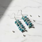 Seen On Jane The Virgin Silver Turquoise Wire Coil Earrings - Che Cose Belle