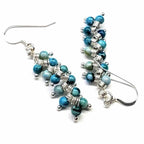 Seen On Jane The Virgin Silver Turquoise Wire Coil Earrings - Che Cose Belle