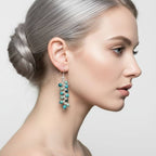 Seen On Jane The Virgin Silver Turquoise Wire Coil Earrings - Che Cose Belle