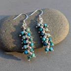 Seen On Jane The Virgin Silver Turquoise Wire Coil Earrings - Che Cose Belle