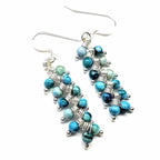 Seen On Jane The Virgin Silver Turquoise Wire Coil Earrings - Che Cose Belle