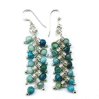Seen On Jane The Virgin Silver Turquoise Wire Coil Earrings - Che Cose Belle