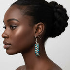 Seen On Jane The Virgin Silver Turquoise Wire Coil Earrings - Che Cose Belle