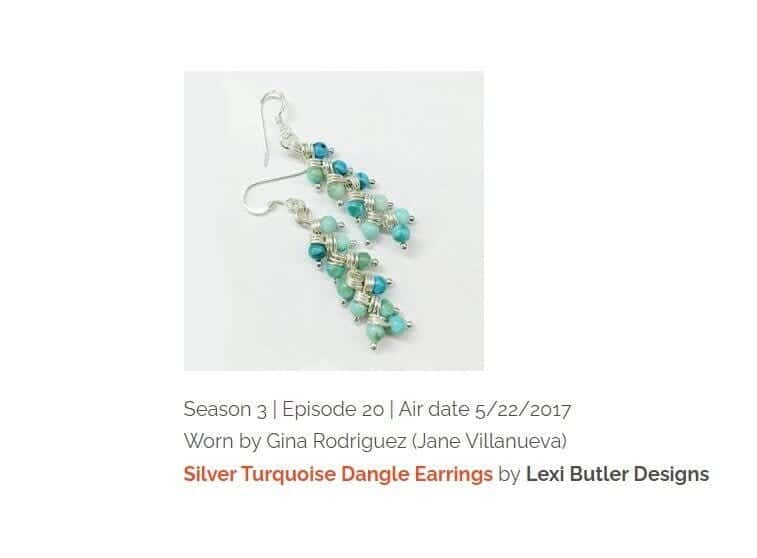 Seen On Jane The Virgin Silver Turquoise Wire Coil Earrings - Che Cose Belle