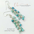 Seen On Jane The Virgin Silver Turquoise Wire Coil Earrings - Che Cose Belle