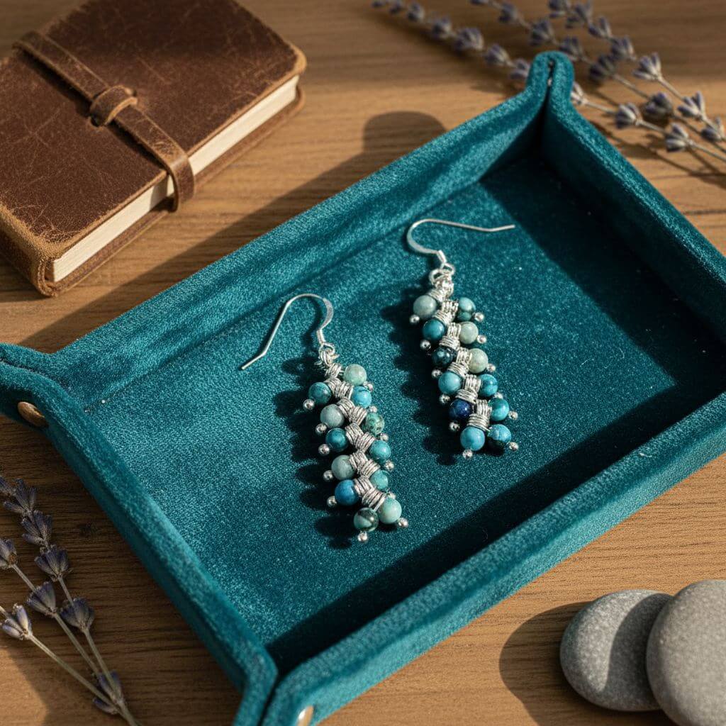Seen On Jane The Virgin Silver Turquoise Wire Coil Earrings - Che Cose Belle