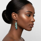 Seen On Jane The Virgin Silver Turquoise Wire Coil Earrings - Che Cose Belle
