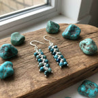 Seen On Jane The Virgin Silver Turquoise Wire Coil Earrings - Che Cose Belle