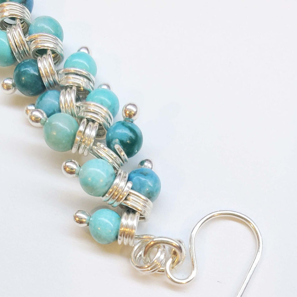 Seen On Jane The Virgin Silver Turquoise Wire Coil Earrings - Che Cose Belle