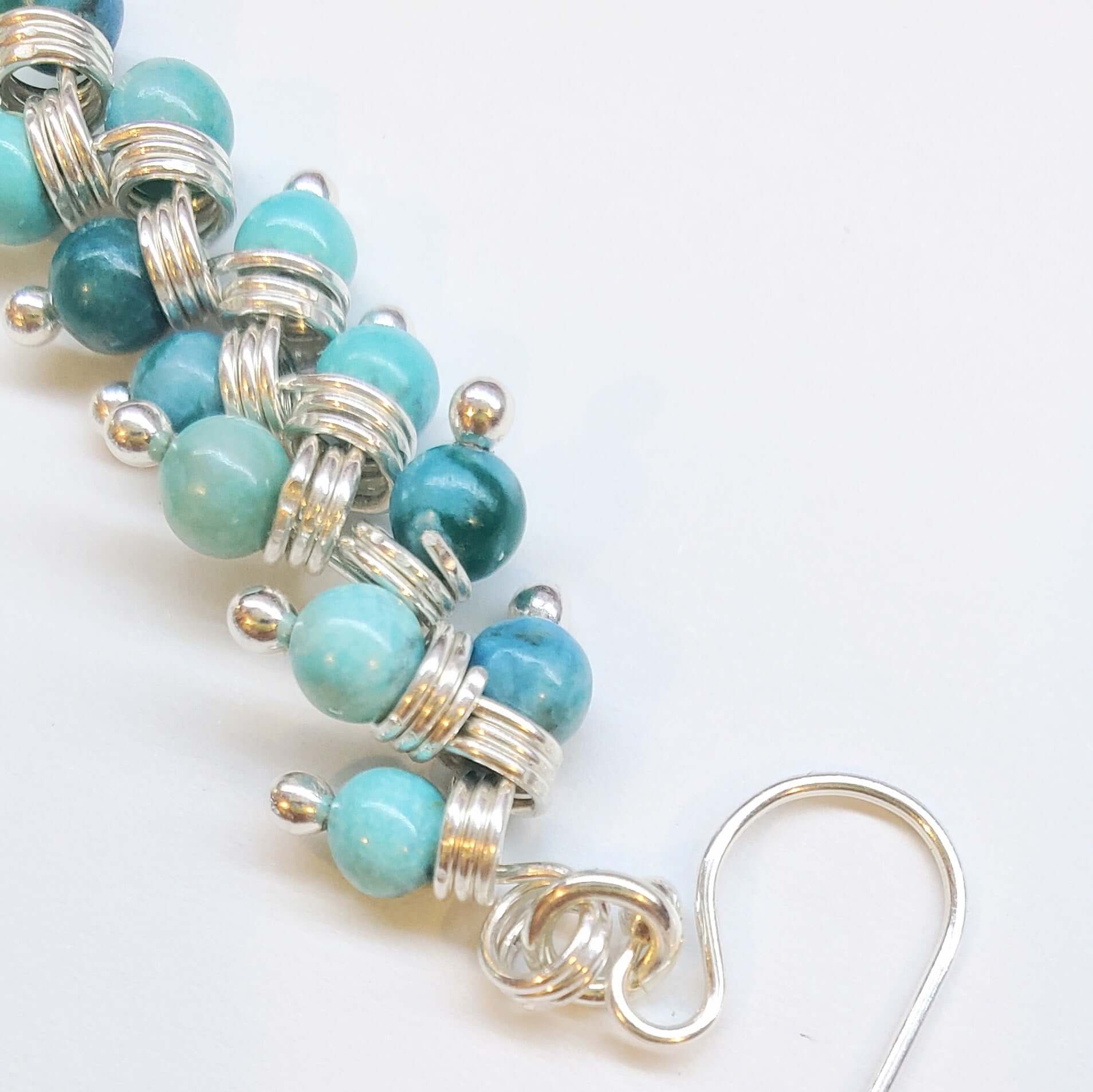 Seen On Jane The Virgin Silver Turquoise Wire Coil Earrings - Che Cose Belle