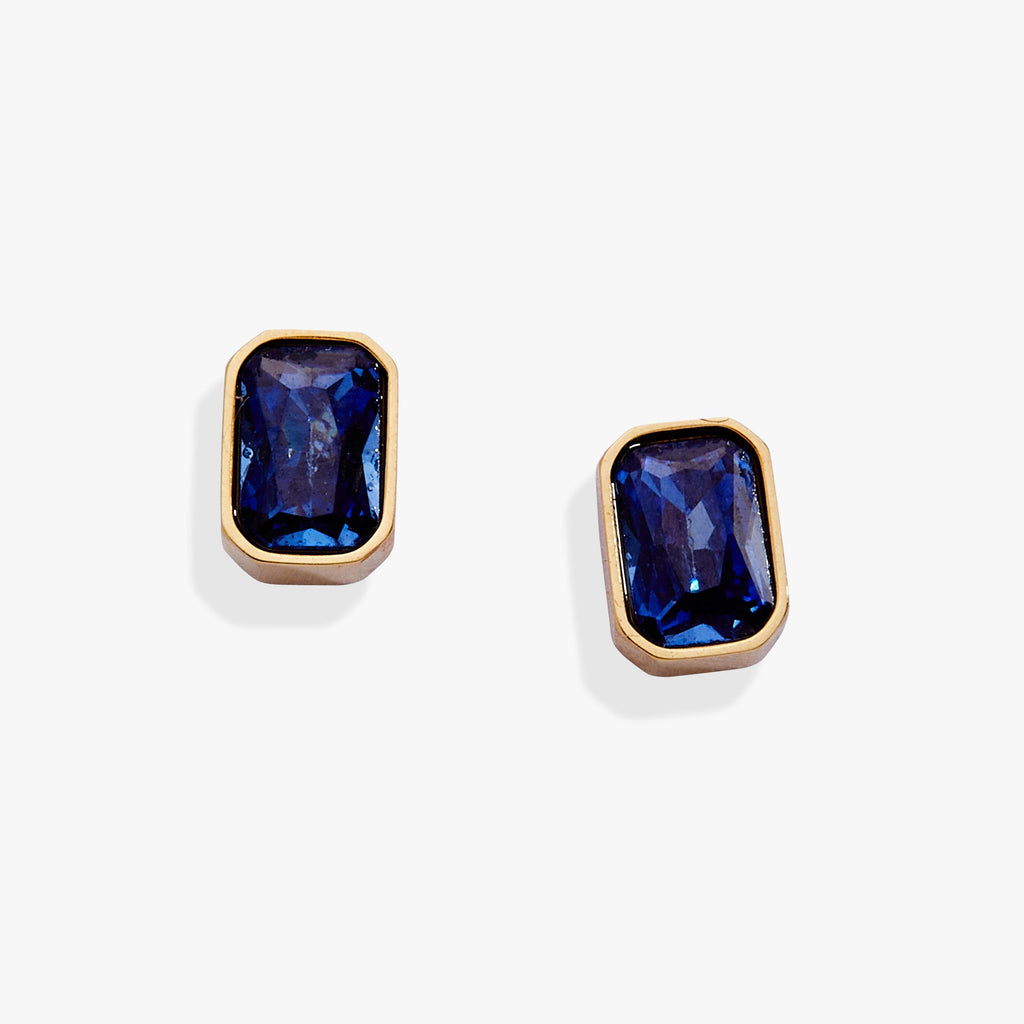 September Emerald - Cut Birthstone Stud Earrings - Che Cose Belle