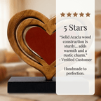 Serene Hearts – Handmade Wooden Sculpture, Elegant Home Decor - Che Cose Belle