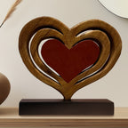 Serene Hearts – Handmade Wooden Sculpture, Elegant Home Decor - Che Cose Belle
