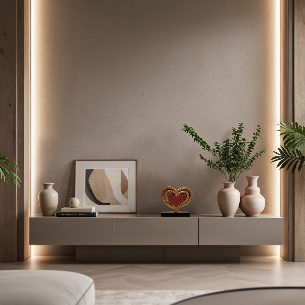 Serene Hearts – Handmade Wooden Sculpture, Elegant Home Decor - Che Cose Belle
