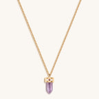 Serene Tranquility - Amethyst Evil Eye Pointer Necklace - Che Cose Belle