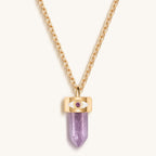 Serene Tranquility - Amethyst Evil Eye Pointer Necklace - Che Cose Belle