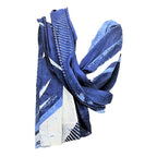 Serenity Indigo handprinted scarf - Che Cose Belle