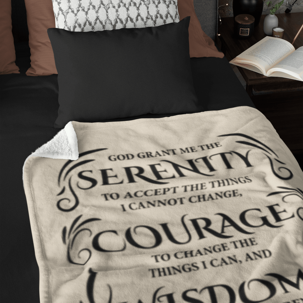Serenity Prayer Throw 30x40 (Light Colors) | Inspiring Sobriety