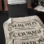 Serenity Prayer Throw 30x40 (Light Colors) | Inspiring Sobriety