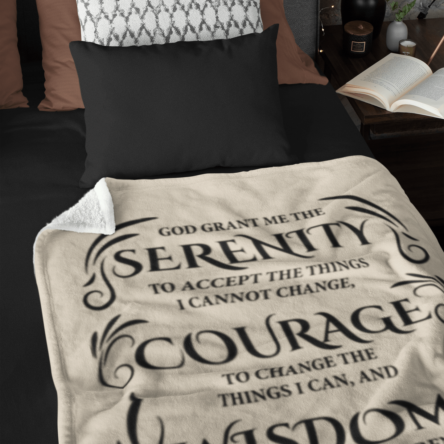 Serenity Prayer Throw 30x40 (Light Colors) | Inspiring Sobriety