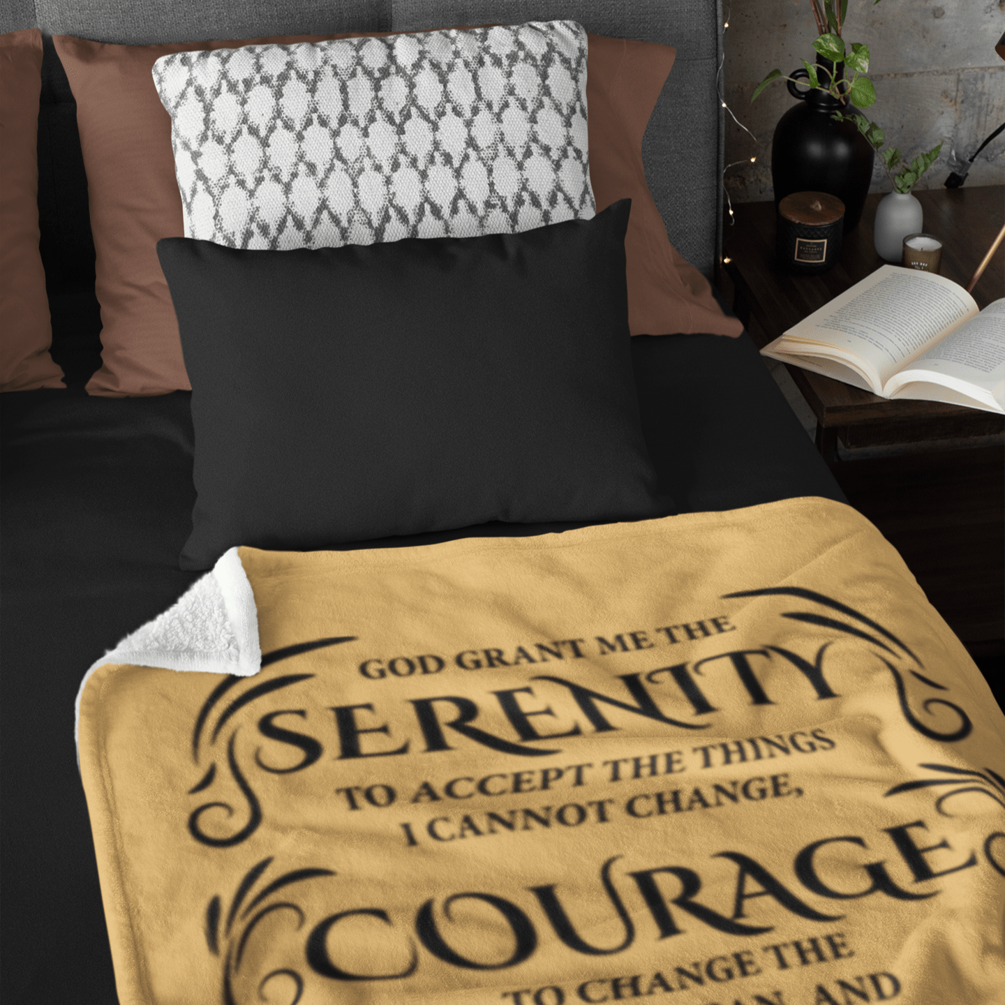 Serenity Prayer Throw 30x40 (Light Colors) | Inspiring Sobriety