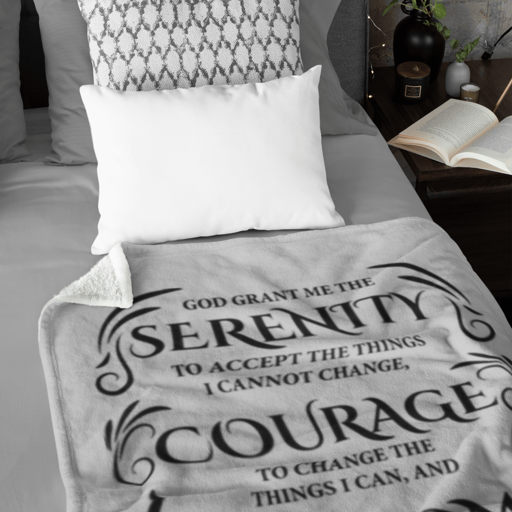 Serenity Prayer Throw 30x40 (Light Colors) | Inspiring Sobriety