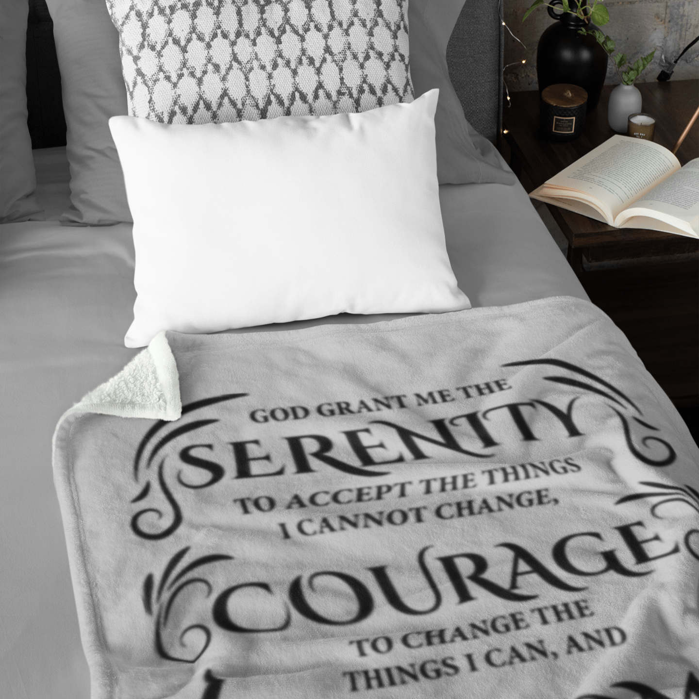 Serenity Prayer Throw 30x40 (Light Colors) | Inspiring Sobriety