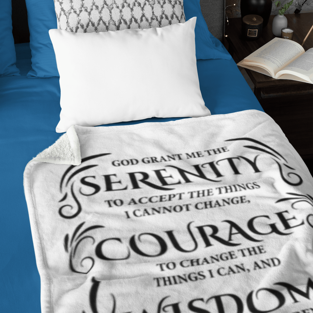 Serenity Prayer Throw 30x40 (Light Colors) | Inspiring Sobriety