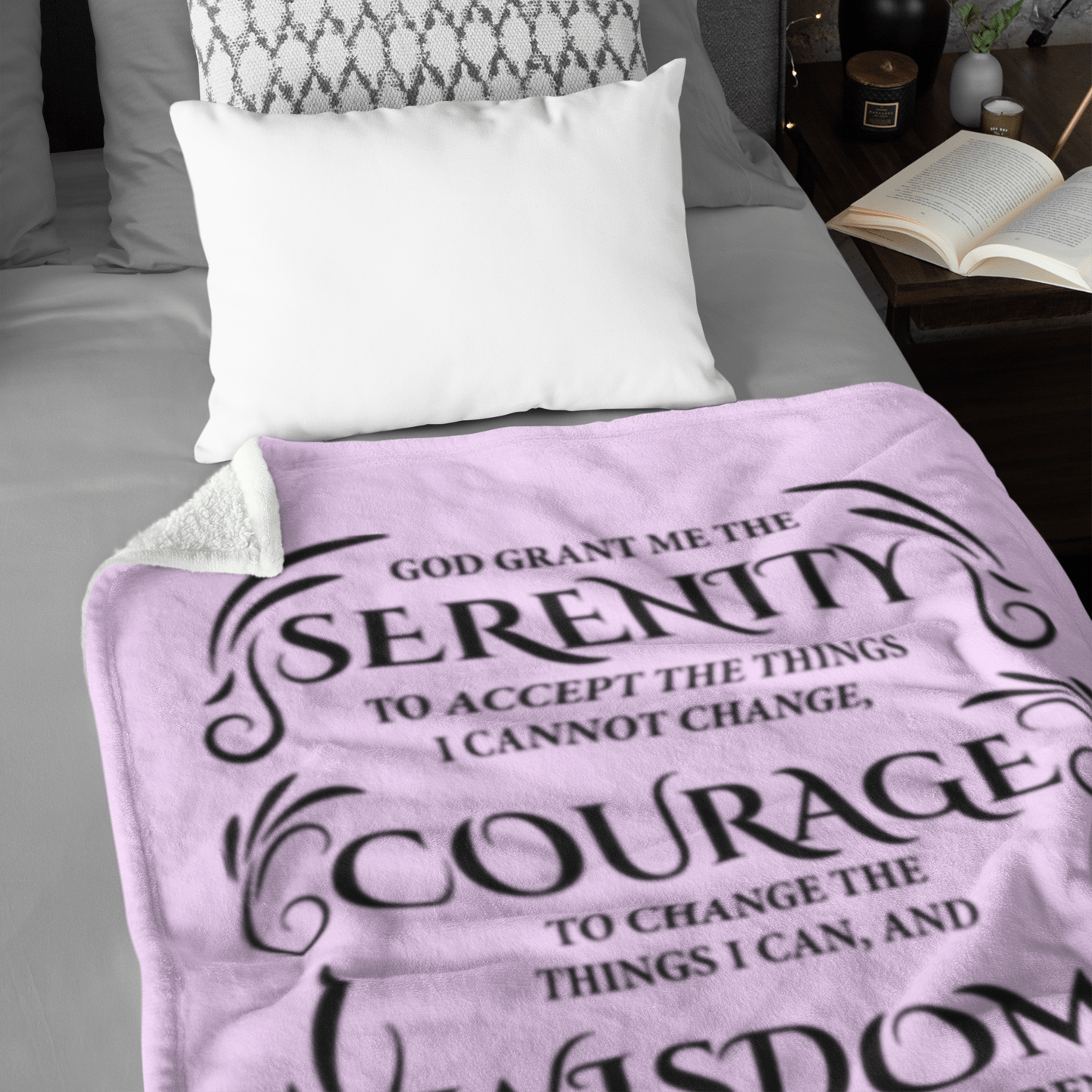 Serenity Prayer Throw 30x40 (Light Colors) | Inspiring Sobriety