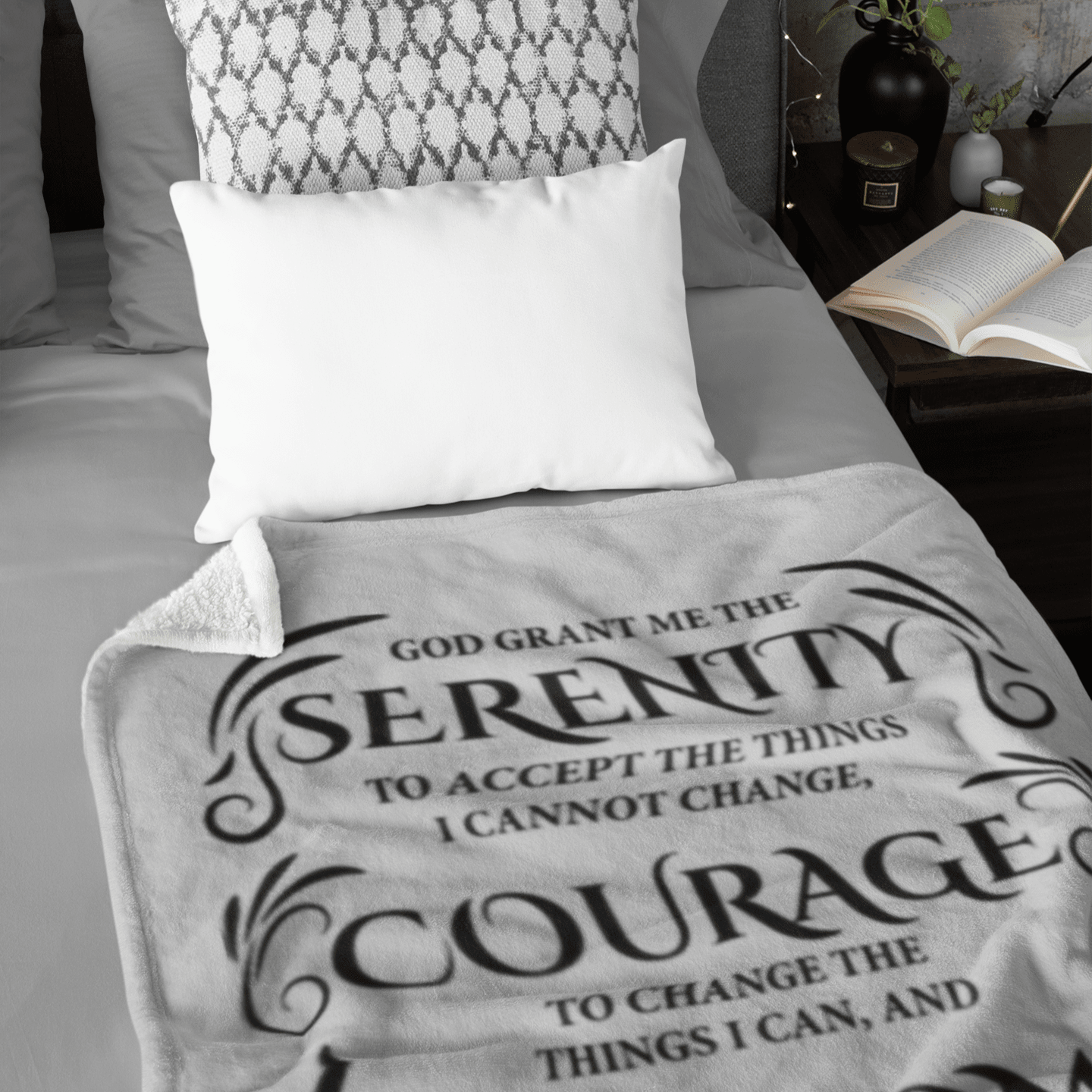 Serenity Prayer Throw 30x40 (Light Colors) | Inspiring Sobriety - Che Cose Belle